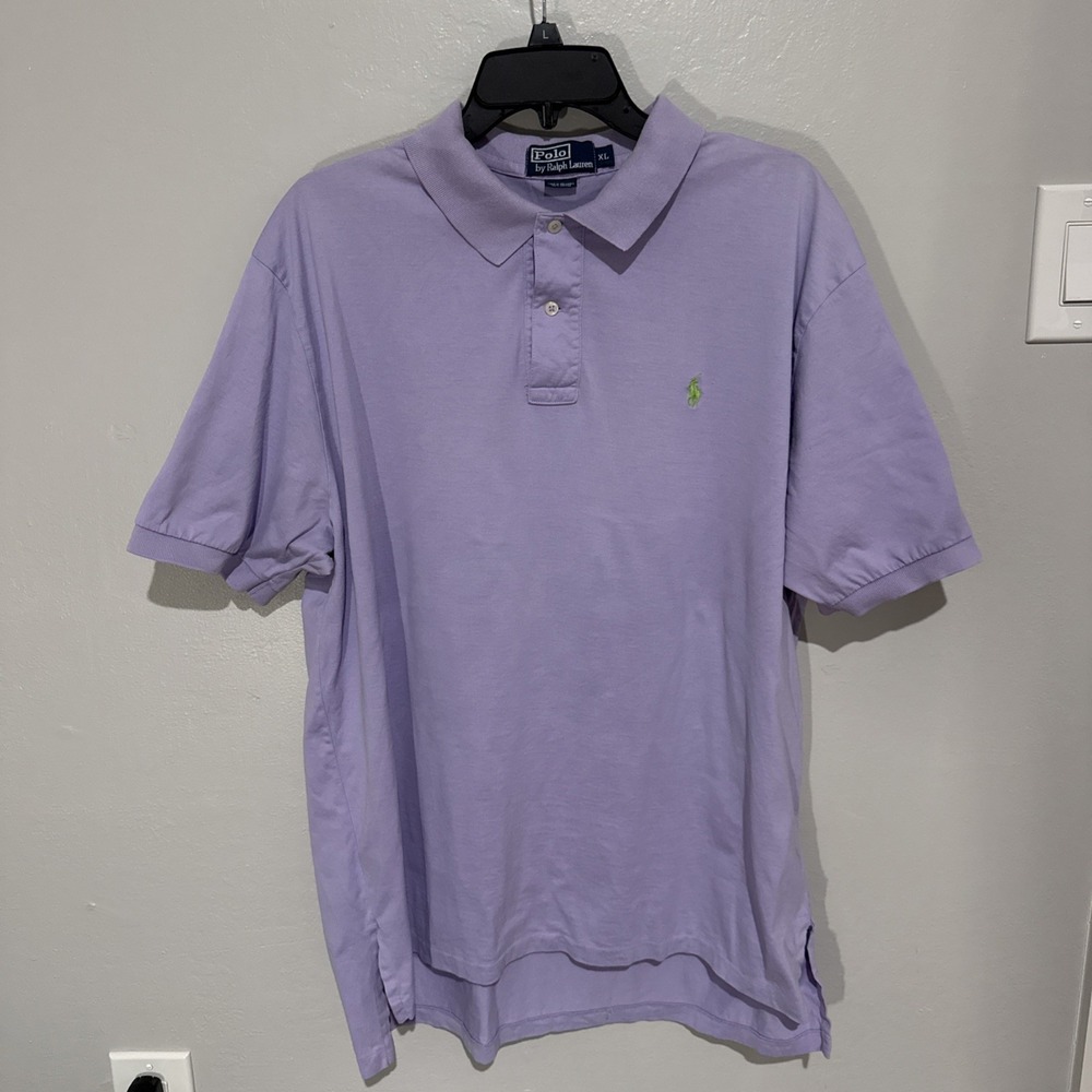 Polo Ralph Lauren Mens Purple Short Sleeve Polo Shirt XL Cotton Classic Logo